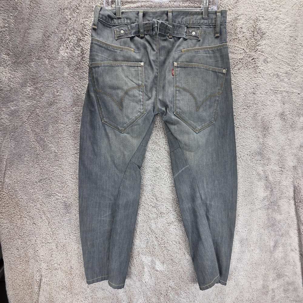 Vintage Levis Engineered Jeans Mens Gray Blue Twisted Buckle Back Fits 31x26